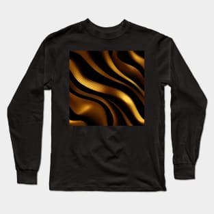 Golden Harmony: Abstract Stripes in Luxe Gold Long Sleeve T-Shirt